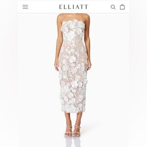ELLIATT Helena Strapless Midi Dress in Large